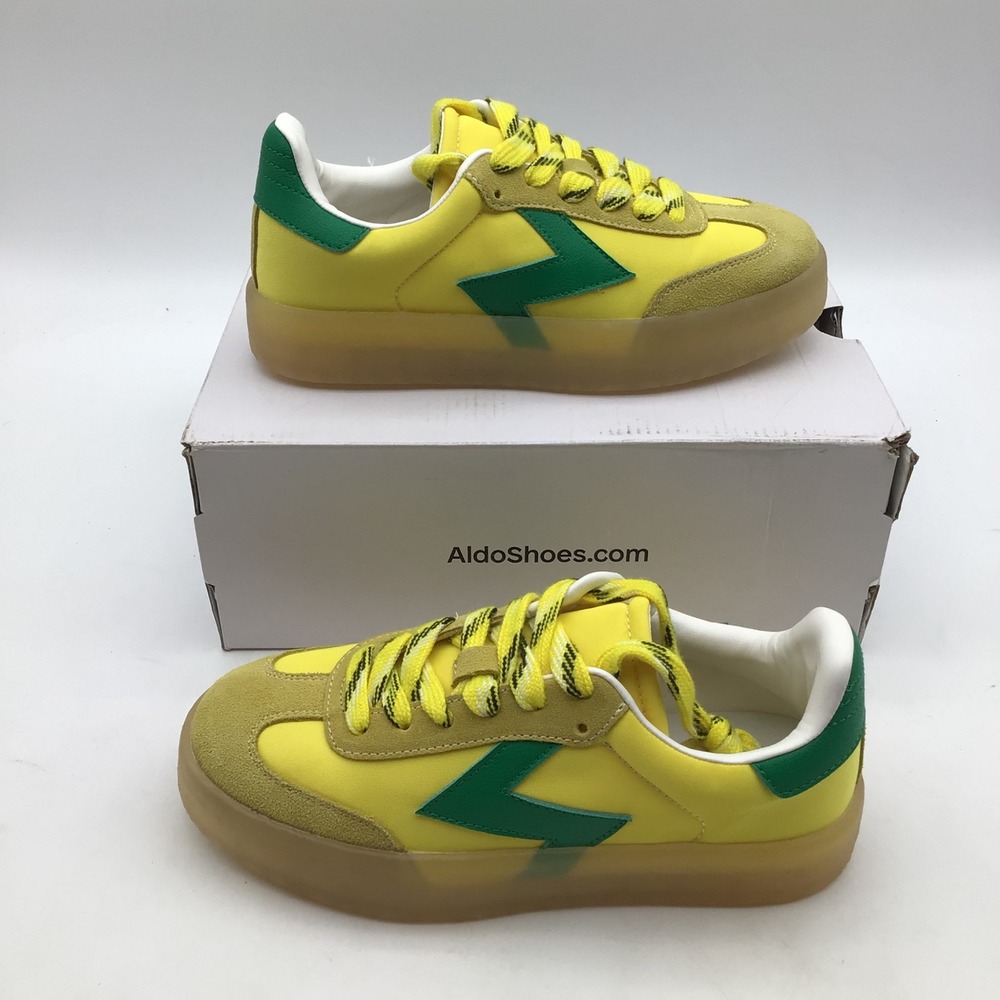 ALDO Retrostep 799 Yellow‎ Green Platform Sneakers Womens Size 6 NEW